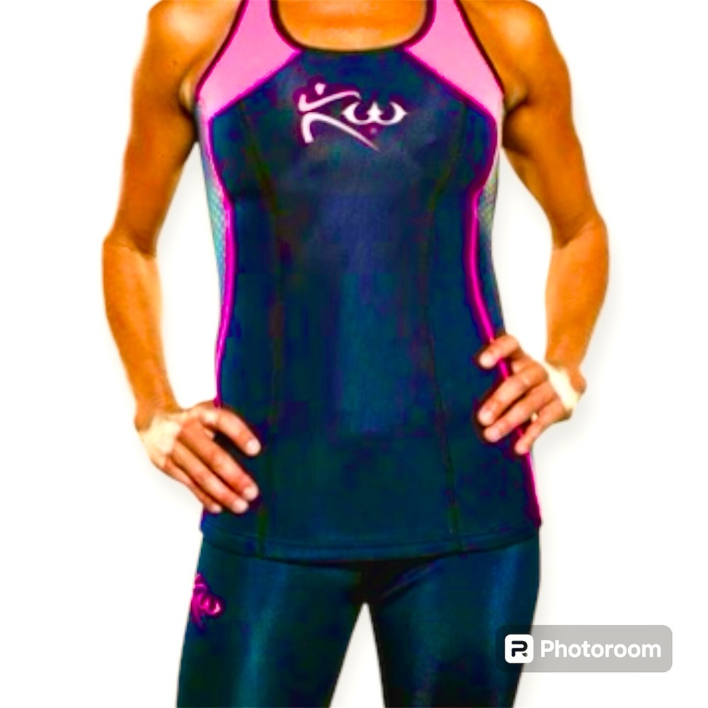 Kutting Weight Two Piece Sauna Suit Black and Sonic Pink Size Small
